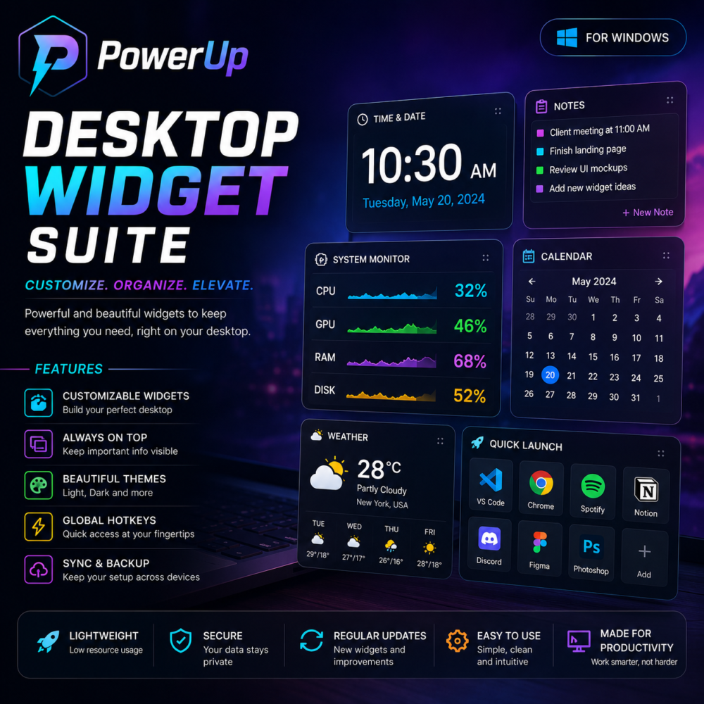 Powerup Desktop Widget Suite